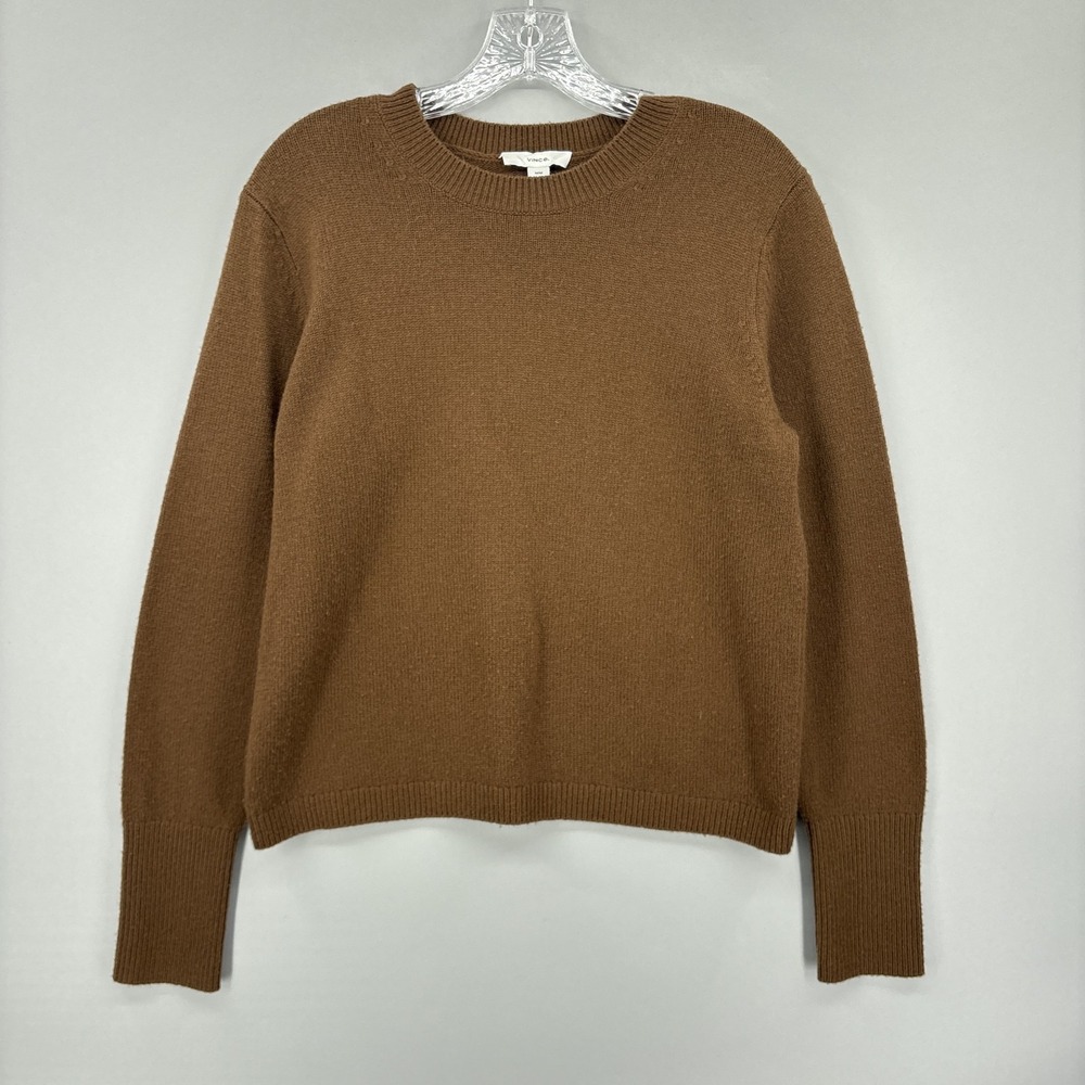 Vince Sweater Womens Medium Brown Wool Cashmere Knit Raglan Sleeve Pullover